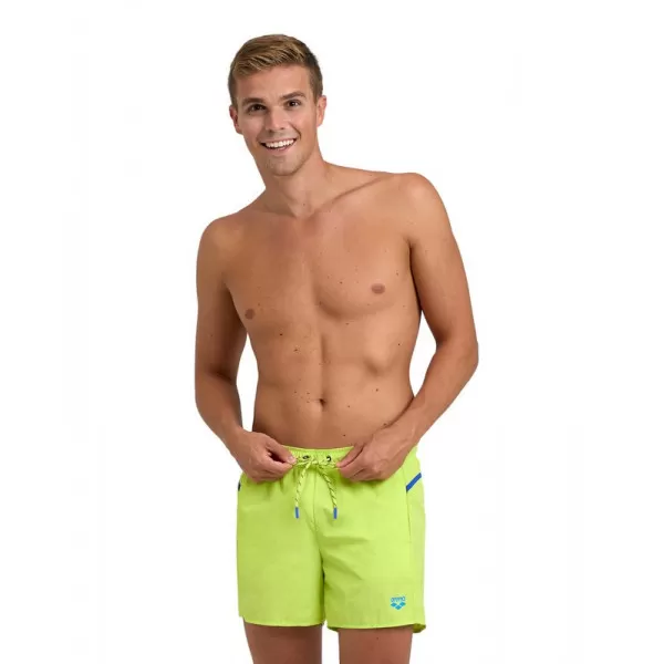 MENS ARENA PRO FILE BEACH SHORT SOFT GREEN-NEON BLUE 