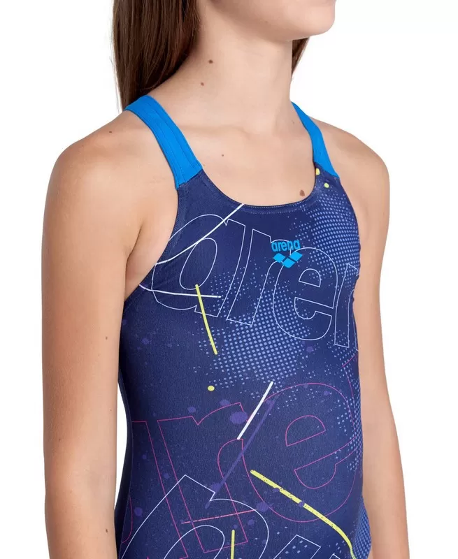 GIRL S ARENA GALACTIC SWIMSUIT SWIM PRO NAVY-BLUE RIVER 