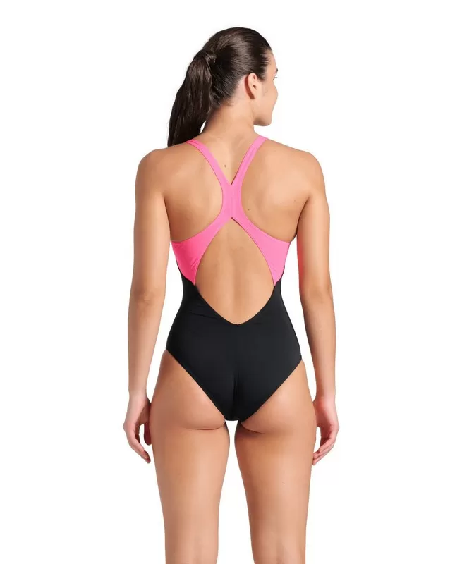 W  ARENA DREAMHLINE SWIMSUIT V BACK BLACK-PINK 