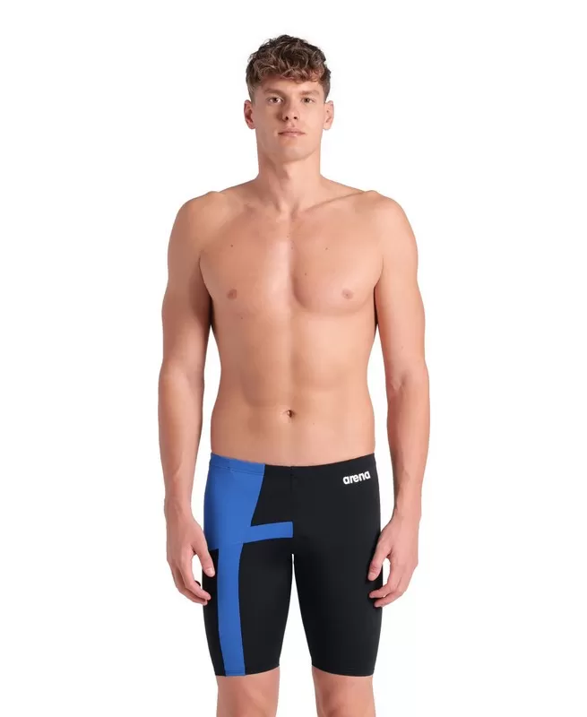 MENS ARENA DIAMOND SWIM JAMMER BLACK-ROYAL 